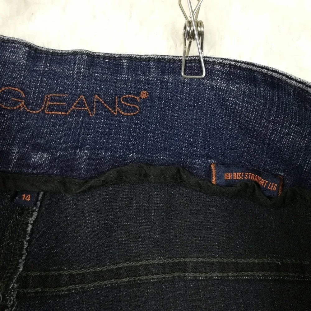 Jag Jeans Womens High Rise Straight Leg Blue Denim Medium Wash Pull On 14